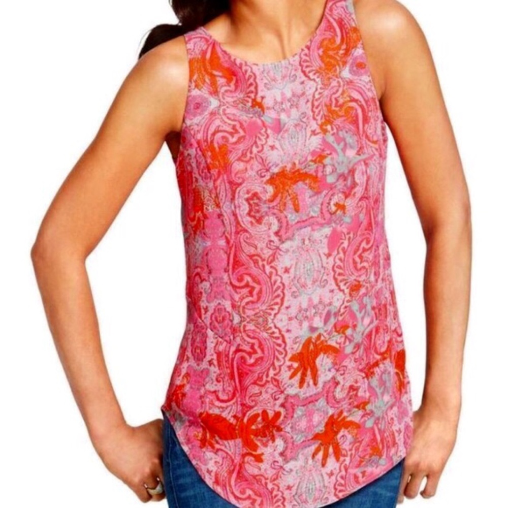 CAbi Jubilee Tunic Pink Paisley  XS